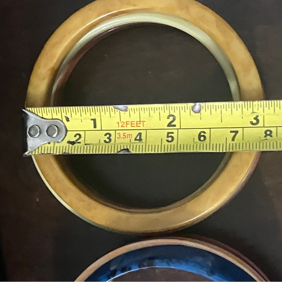 Lot of 8 Vintage Thermoplastic & Bakelite Bangles Marbled, End of Day, Slice Cut - Picture 13 of 13